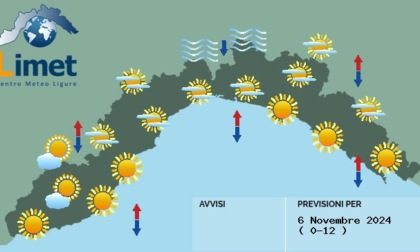 Il meteo per mercoledì 6 novembre