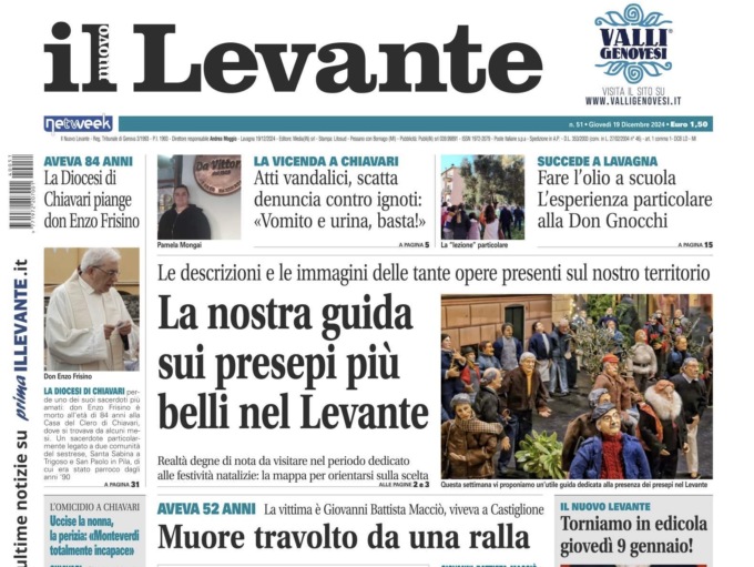 Il Nuovo Levante da oggi in edicola