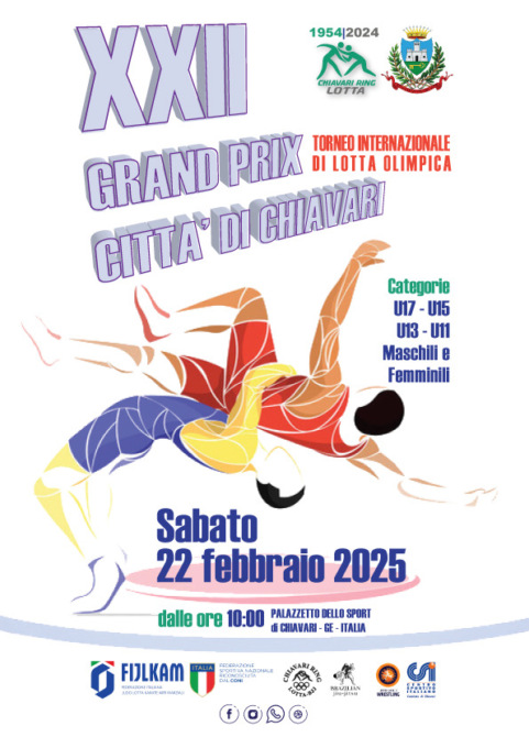 Lotta libera, sabato 22 febbraio il Grand Prix Città di Chiavari