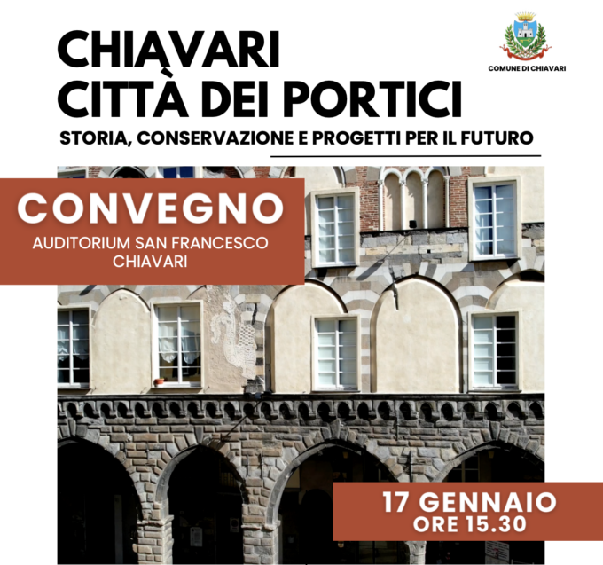 Appuntamento venerdì 17 gennaio per il convegno “Chiavari città dei portici”