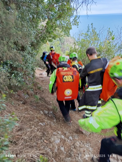 Cade escursionista, intervento di soccorso sul monte di Portofino