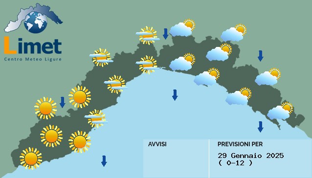 Meteo: nel Levante insiste una nuvolosità moderata
