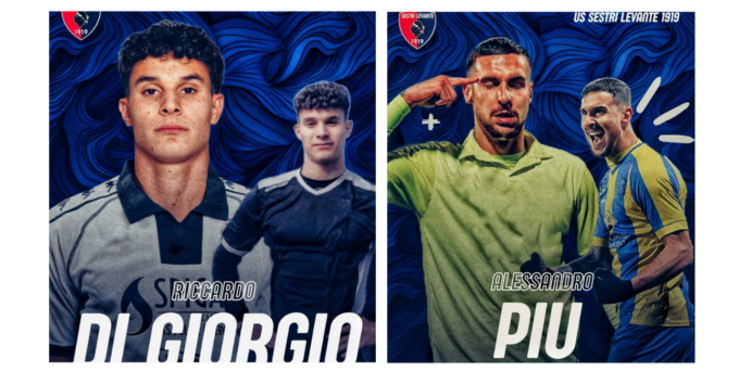 Di Giorgio e Piu nuovi giocatori dell’Unione Sportiva Sestri Levante 1919