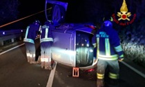 Incidente a Chiavari, auto si ribalta sull'Aurelia