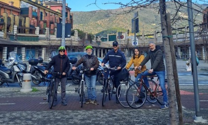 Piste ciclabili a Sestri, il sopralluogo dell'assessore Armanino con Fiab Tigullio Vivinbici