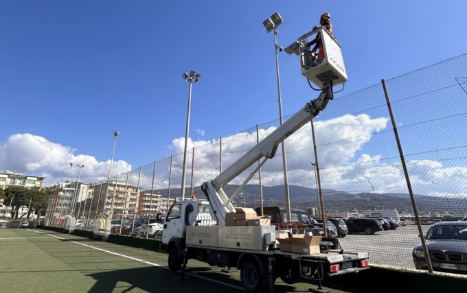 Chiavari, nuova illuminazione per il campo sportivo della Colmatina