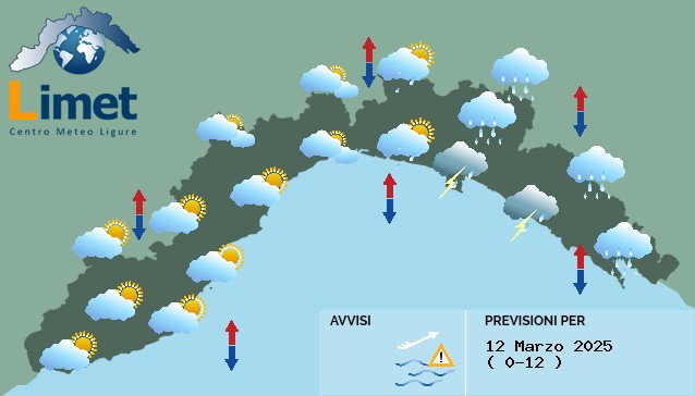 Meteo: cielo nuvoloso sul centro-levante con possibili rovesci anche di forte intensità