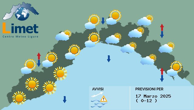 Le previsioni per lunedì 17 marzo