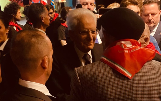 Il partigiano Ezio Vallerio incontra il Presidente Mattarella
