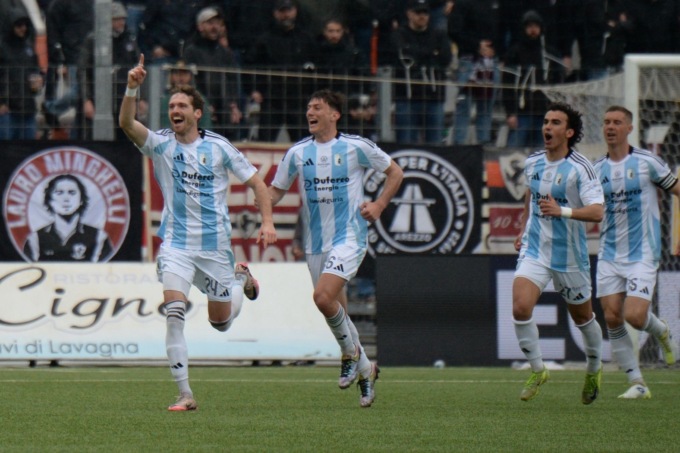 La Virtus Entella batte l’Arezzo per 2 a 1