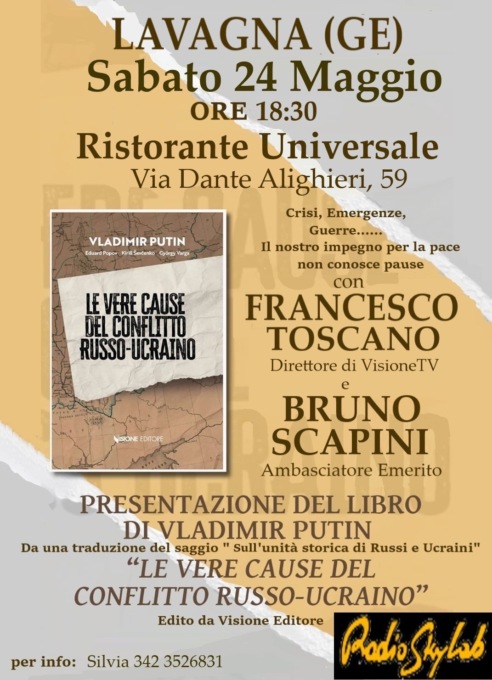 Cambio location per la presentazione del libro “Le vere cause del conflitto russo-ucraino”