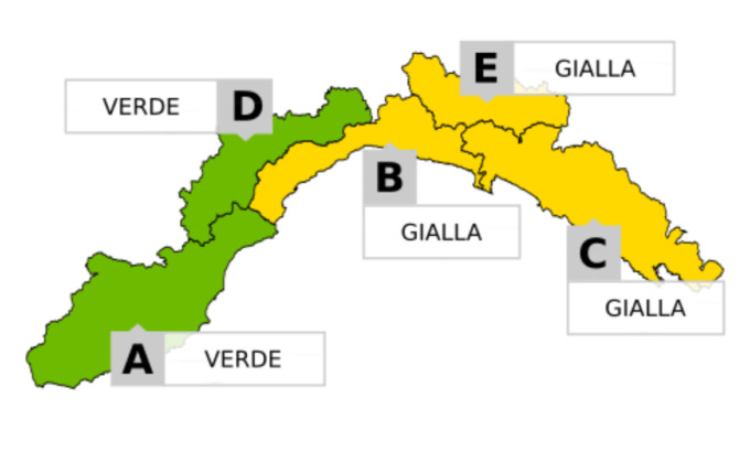 ARPAL: prolungata allerta gialla temporali sul centro levante fino alle 8 di martedì 6 maggio