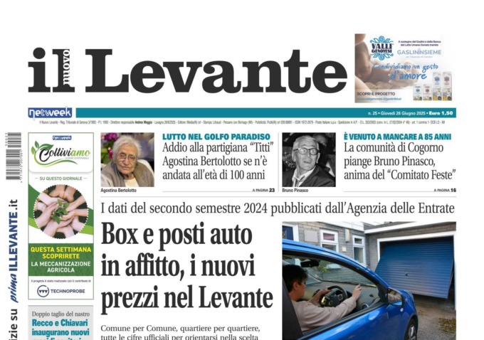 Il Nuovo Levante da oggi in edicola
