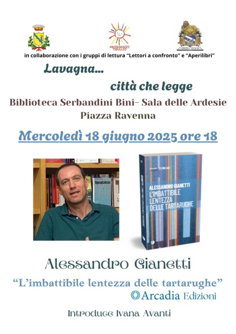 Lavagna Città che legge 2025, Alessandro Gianetti presenta “L’imbattibile lentezza delle tartarughe”