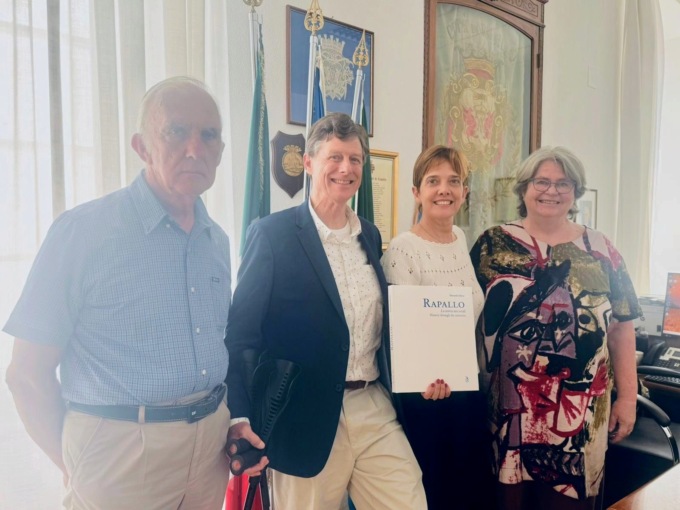 I discendenti del cioccolatiere rapallese Ghirardelli ricevuti in municipio