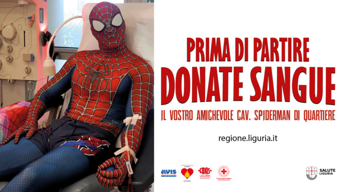 Donazione di sangue e plasma, al via la campagna estiva con Spiderman
