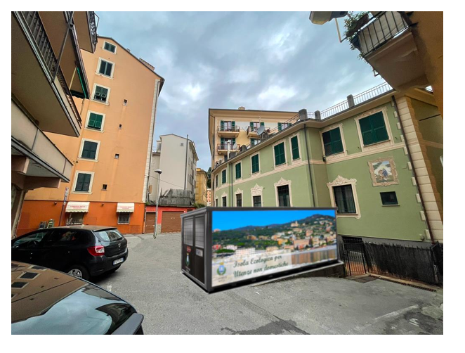 Nuova ecostazione computerizzata a Recco per le attività commerciali in piazzetta del Capitaneato
