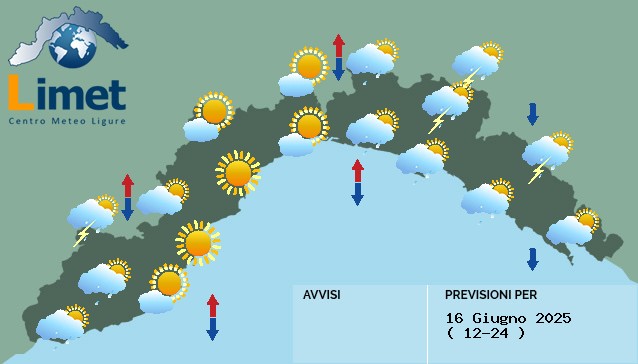 Precipitazioni sparse e qualche colpo di tuono
