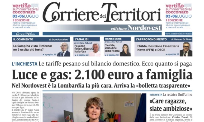 Gas e luce, quanto ci costano? L’analisi dei costi sul nuovo Corriere dei Territori