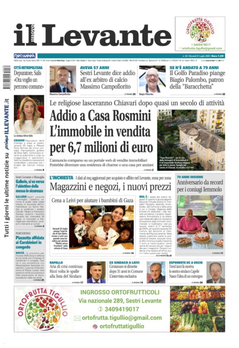 Il Nuovo Levante da oggi in edicola