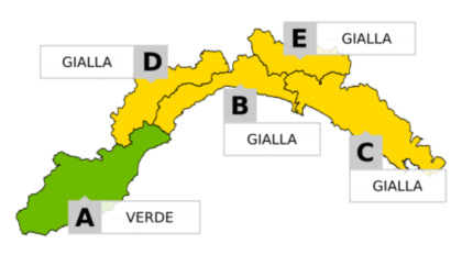 Allerta gialla per temporali su BCDE prolungata fino alle 18