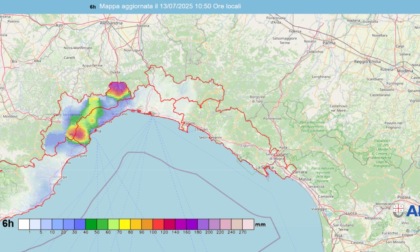 Arpal prolunga l’allerta gialla per temporali su tutta la regione (Zone ABCDE) fino alle 19 di oggi, domenica 13 luglio