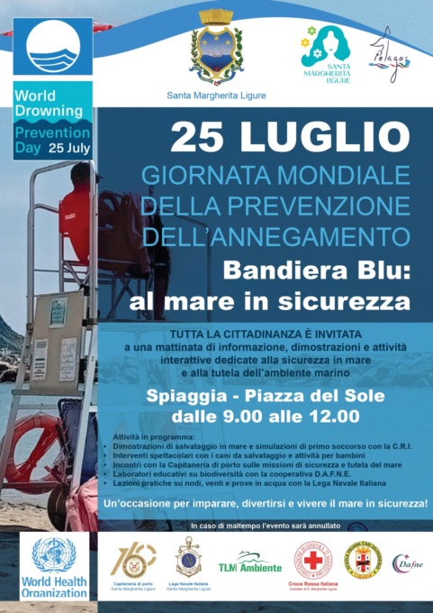 Santa Margherita aderisce alla giornata mondiale per la prevenzione dell’annegamento