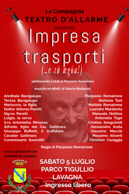 A Lavagna serata teatrale all’aperto con “Impresa Trasporti”