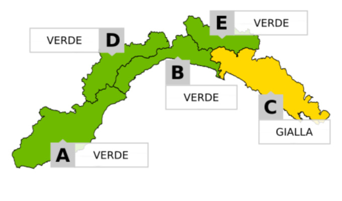 Allerta gialla per temporali sul levante lunedì 28 luglio