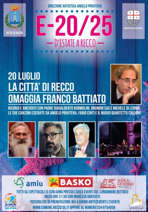 Recco, Brunori Sas ospite d’eccezione per l’omaggio a Franco Battiato