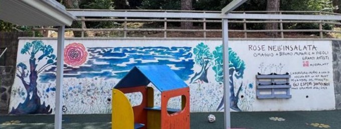 A Santa Margherita un murales realizzato dai bimbi del nido comunale