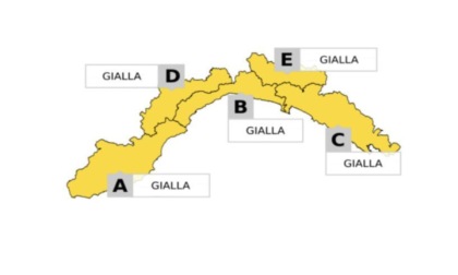 Prolungamento dell’allerta gialla sul centro levante