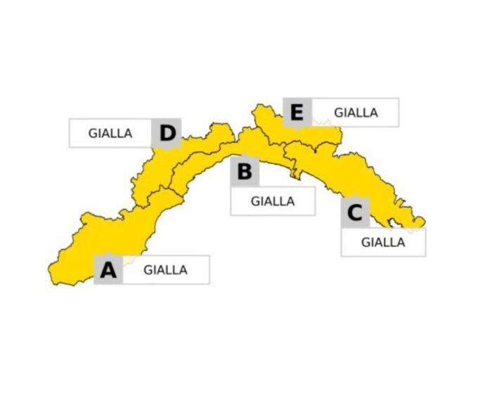 Allerta gialla per temporali dalle 15 di oggi giovedì 14 agosto all’1 di venerdì 15 agosto