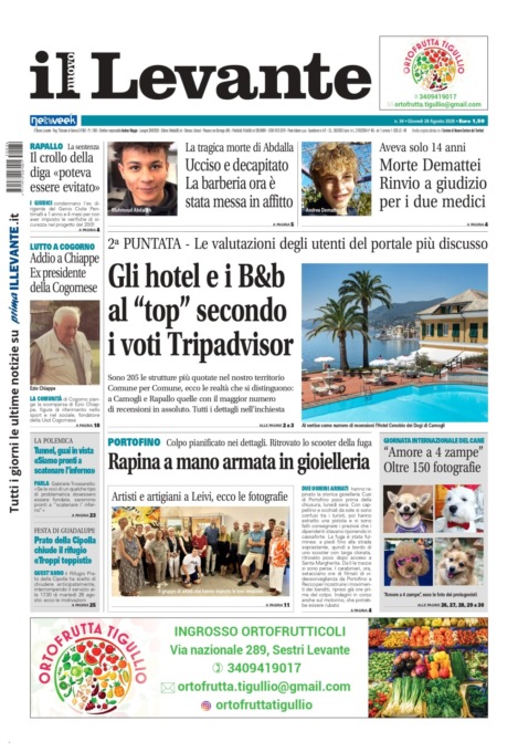 Il Nuovo Levante da oggi in edicola