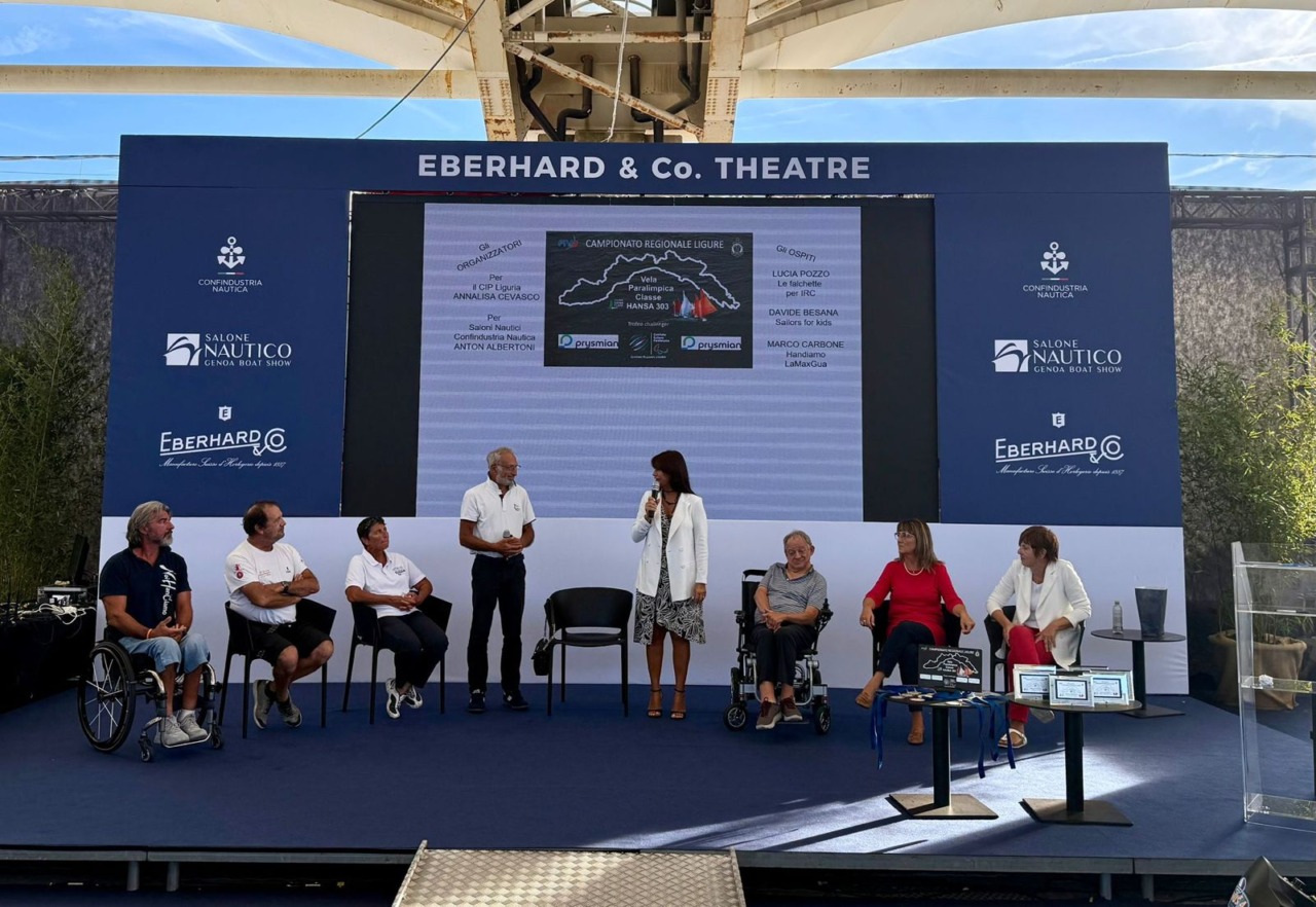 Al Salone Nautico l’assessore Ferro premia i vincitori del 4º campionato regionale ligure di vela paralimpica