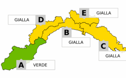 Allerta gialla per temporali sul centro levante della regione