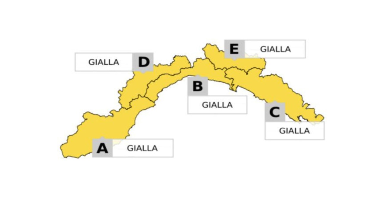 Allerta gialla  su tutta la regione domani, mercoledì 10 settembre
