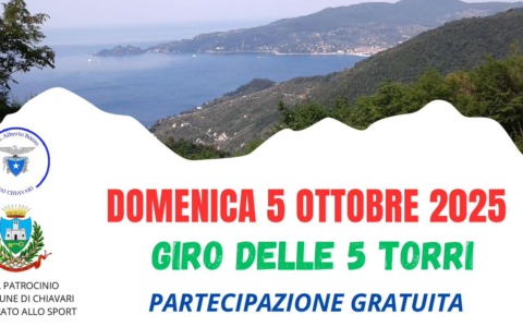 Domenica 5 ottobre il “Giro delle 5 Torri” con il CAI Chiavari