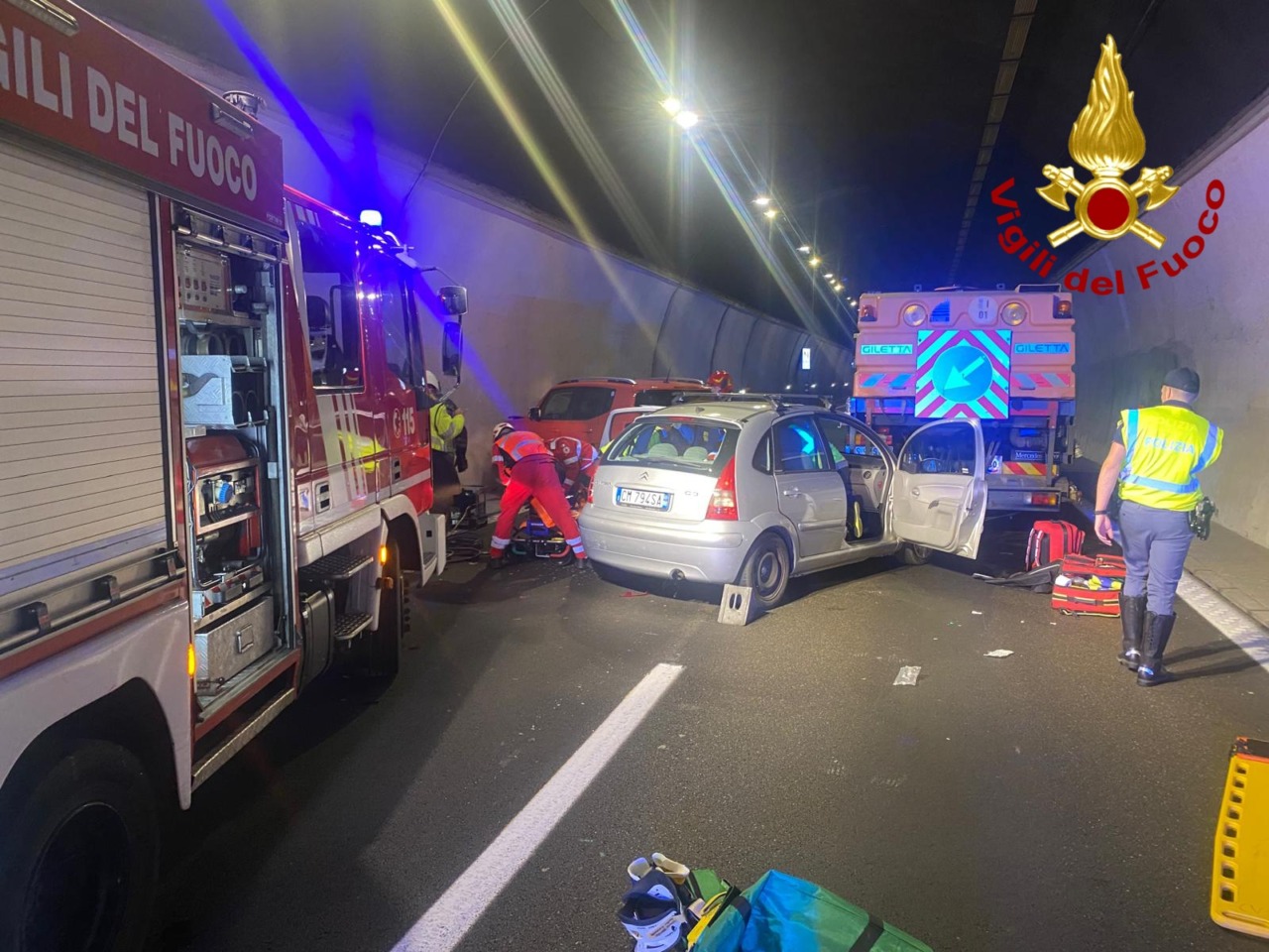 Incidente in autostrada ma è una simulazione