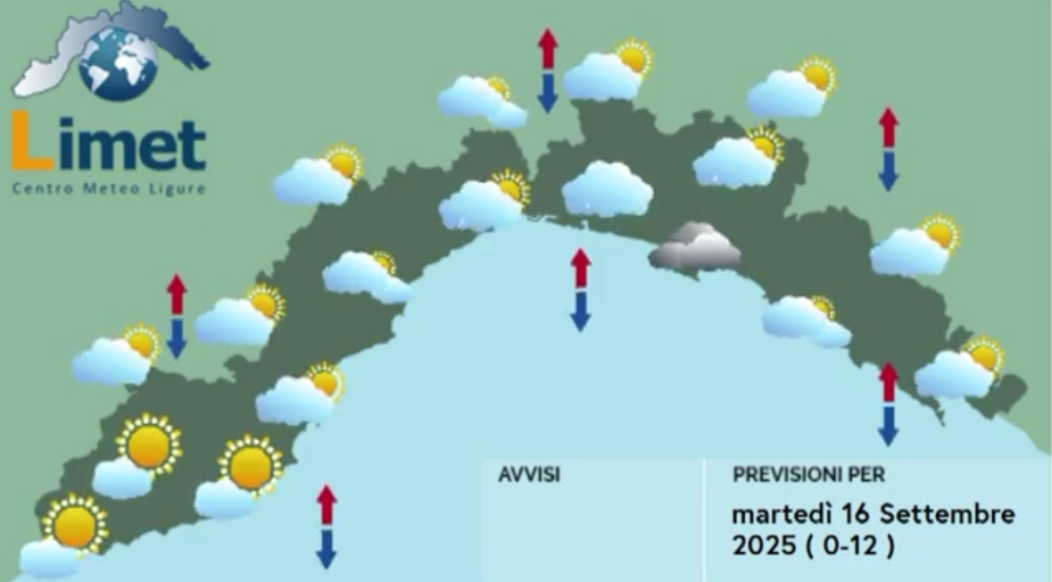 Ultima giornata grigia sulla Liguria