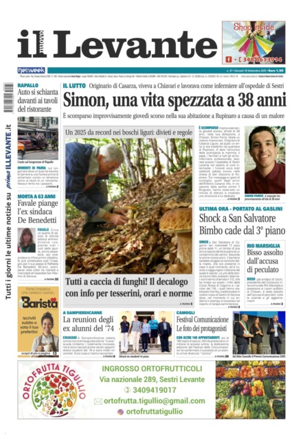 Il Nuovo Levante da oggi in edicola