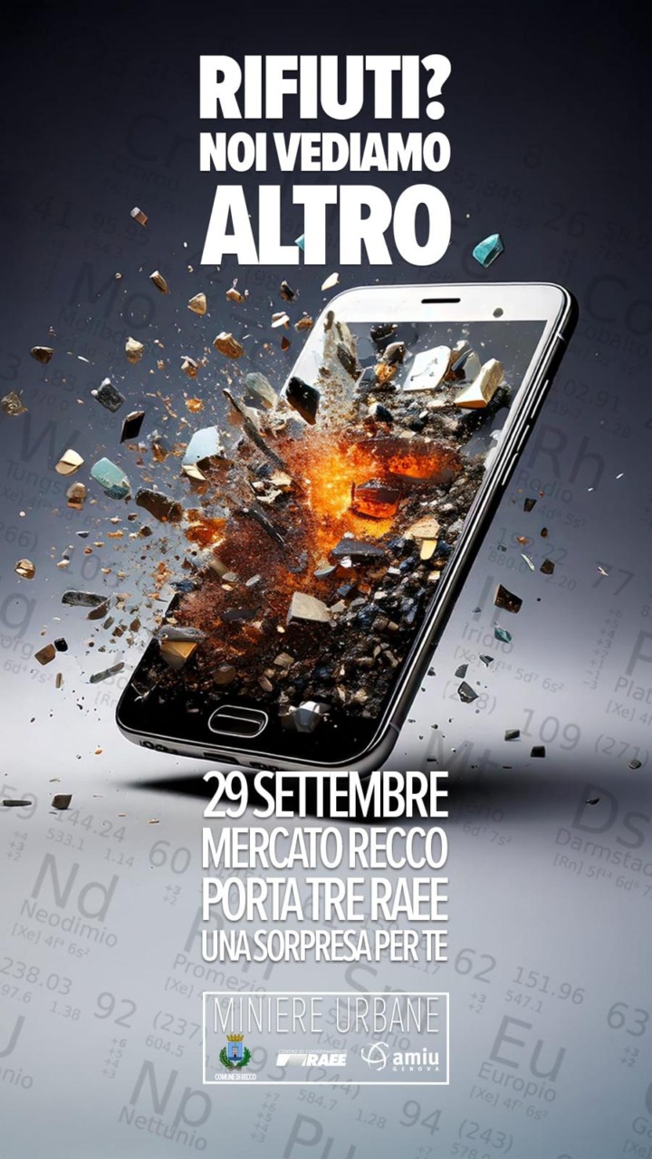 Recco, la campagna “Miniere Urbane” fa tappa in città