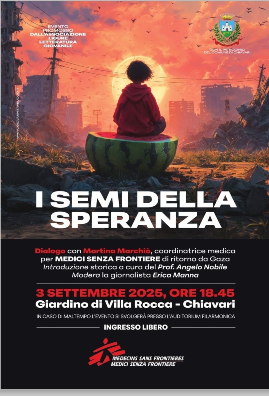 Il dramma di Gaza al centro dell’incontro “I semi della speranza” a Chiavari