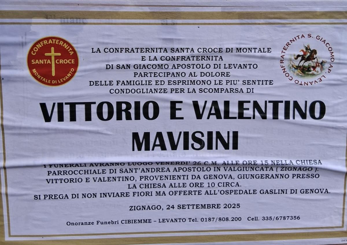 Oggi i funerali dei fratelli Mavisini