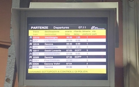 Linea Genova–La Spezia: circolazione rallentata per un guasto a un treno
