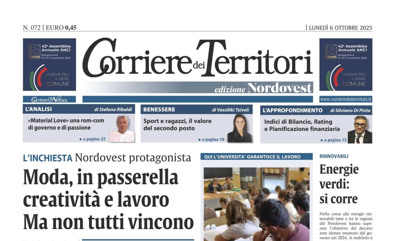 Il nuovo Corriere dei Territori parla di moda: i numeri del Nordovest