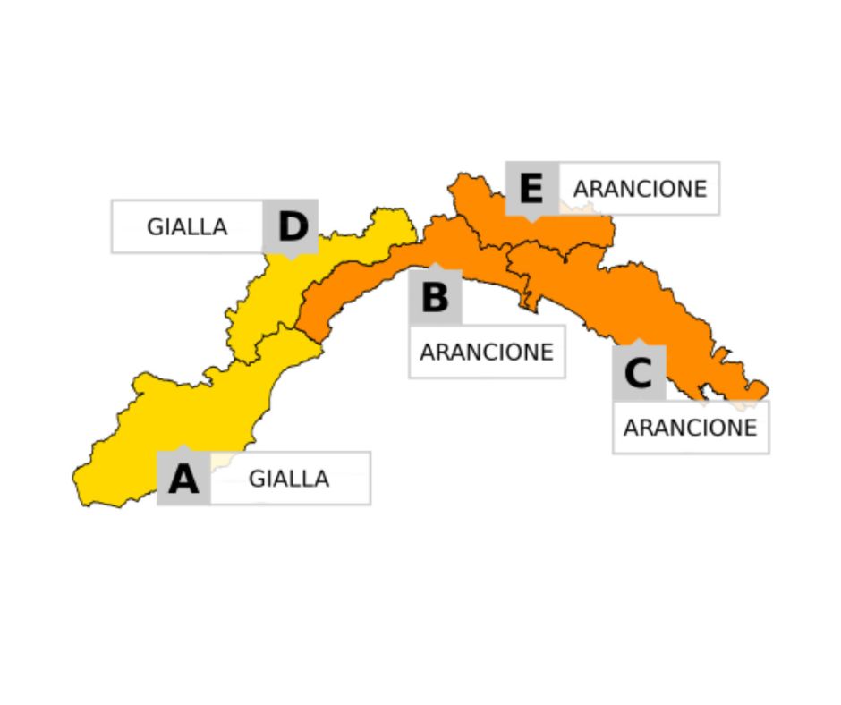 Domani giovedì 23 ottobre, allerta arancione sul centro levante della regione