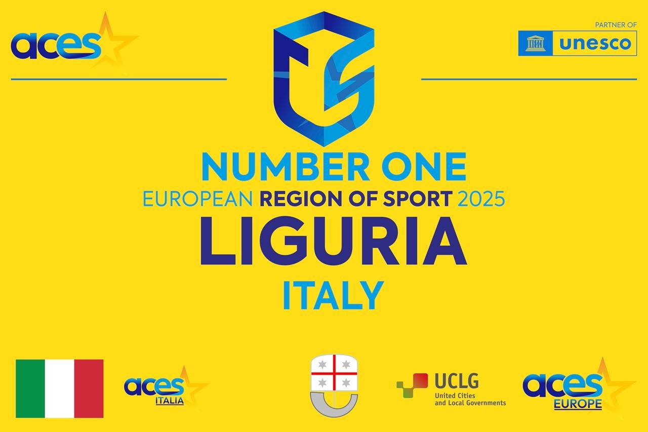 Regione Liguria premiata come “Best European Region of Sport 2025” da ACES Europe