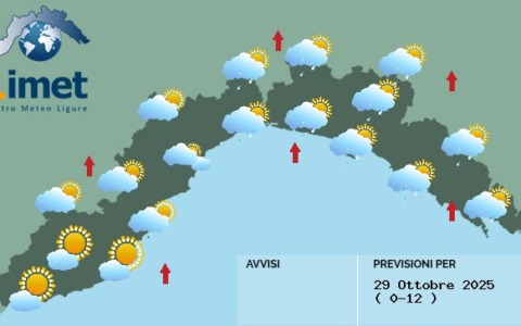Meteo: pioggia e vento in aumento