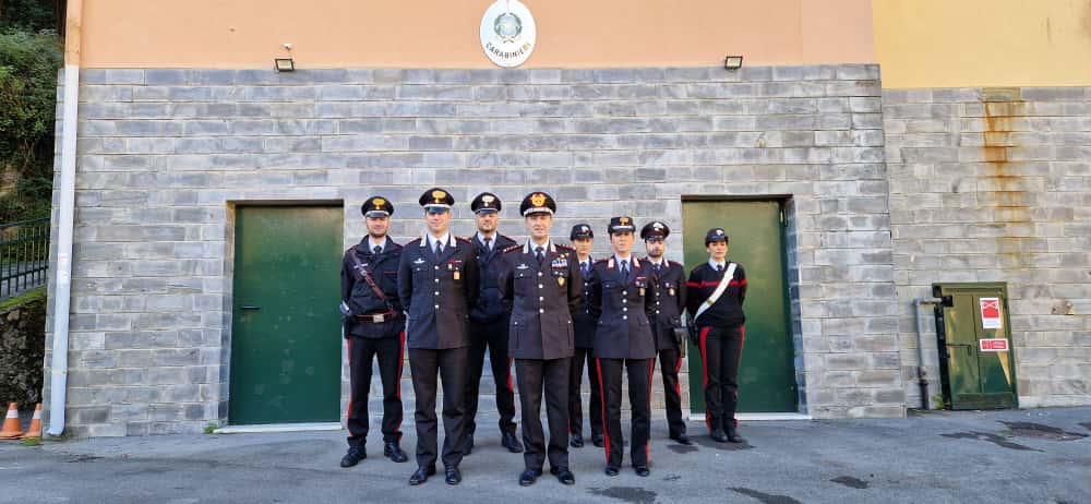 Il generale Riccardo Galletta in visita ad alcune stazioni dei Carabinieri nel Levante